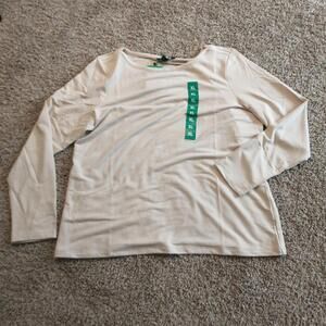 Long Sleeve Shirt Womens Size XL Banana Republic New Top Cream White Tee
